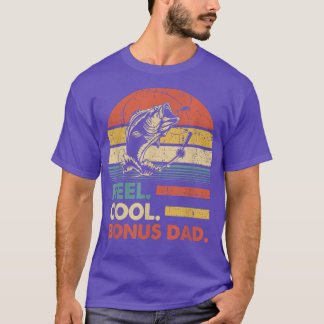 Mens Reel Cool Bonus Dad Fishing  Funny Fish Vinta T-Shirt