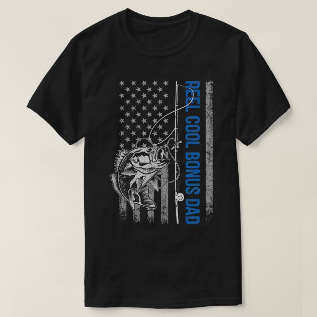 Mens Reel Cool Bonus Dad Men Fishing Lovers Americ T-Shirt (Design Front)