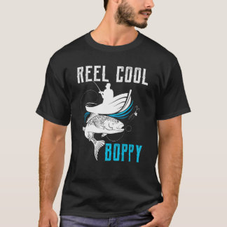 Mens Reel Cool Boppy Fisherman Daddy Father Day F T-Shirt