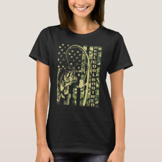 Mens Reel Cool Brother Camouflage American Flag Fa T-Shirt