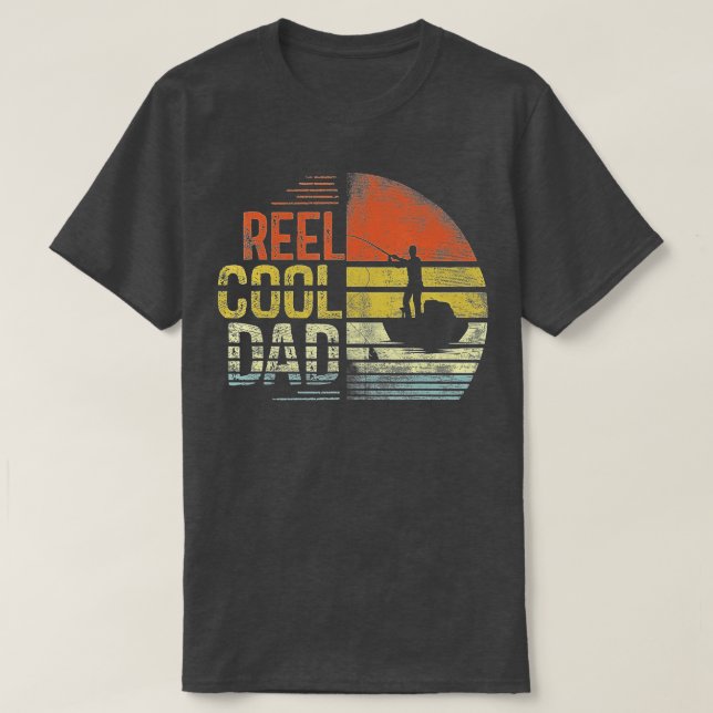 Mens Reel Cool Dad Fisherman Daddy Father's Day Gi T-Shirt (Design Front)