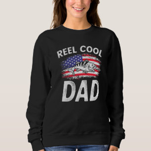 Mens Reel Cool Dad Fishing Fathers Day American Fl Sweatshirt