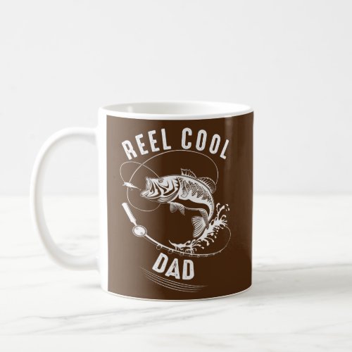 Mens Reel Cool Dad Fishing Fathers Day Fisherman Coffee Mug