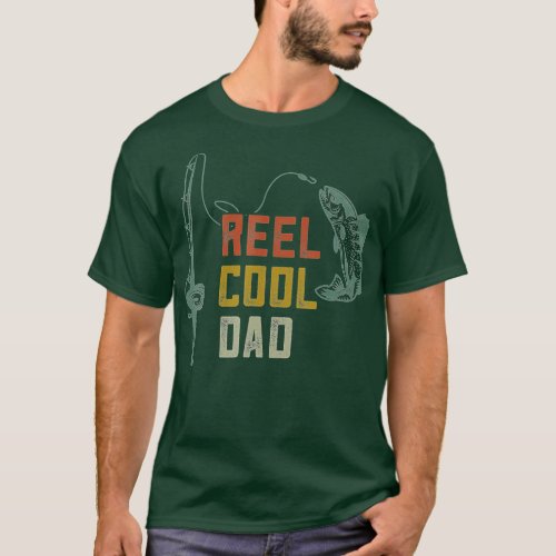 Mens Reel Cool Dad Fishing Shirts Funny Fathers D T_Shirt