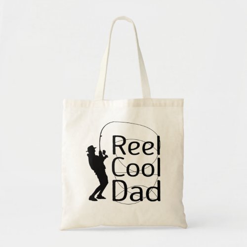 Mens Reel Cool Dad Funny Novely Fishing Fahers Day Tote Bag