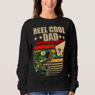 Mens Reel Cool Dad Retro Fishing Father's Day Fist Sweatshirt