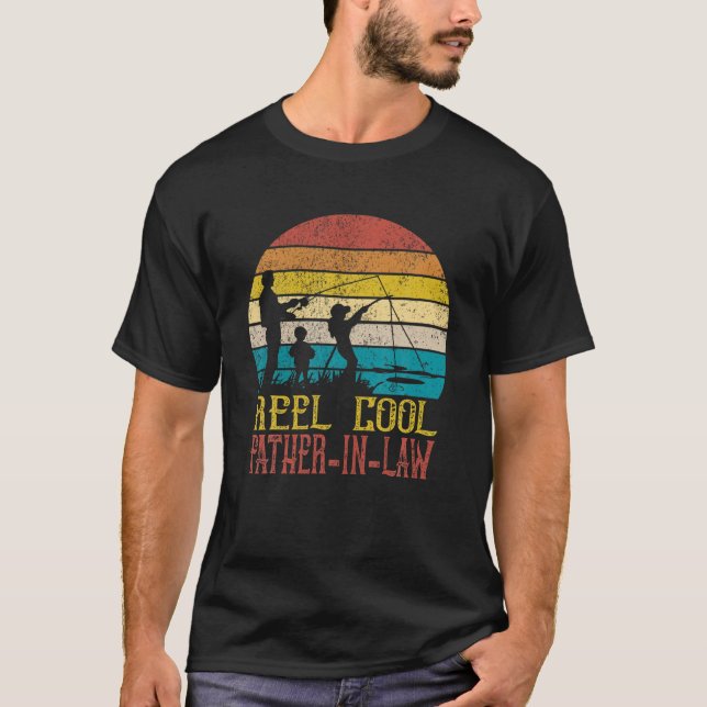 Mens Reel Cool Father In Law Fishing S Funny Fathe T-Shirt (Front)