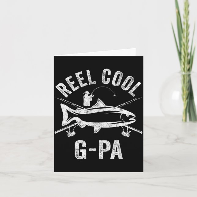 Mens Reel Cool G-pa Shirt Funny Fisherman Christma Card (Front)