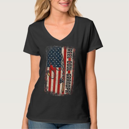 Mens Reel Cool Grandpa American Flag Fishing Chris T_Shirt