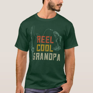Mens Reel Cool Grandpa Fishing Shirts Fun Fathers 