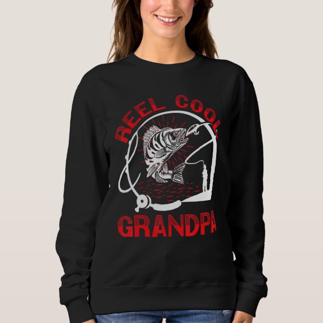 Mens Reel Cool Grandpa Grandfather Fishing Grandda Sweatshirt (Front)