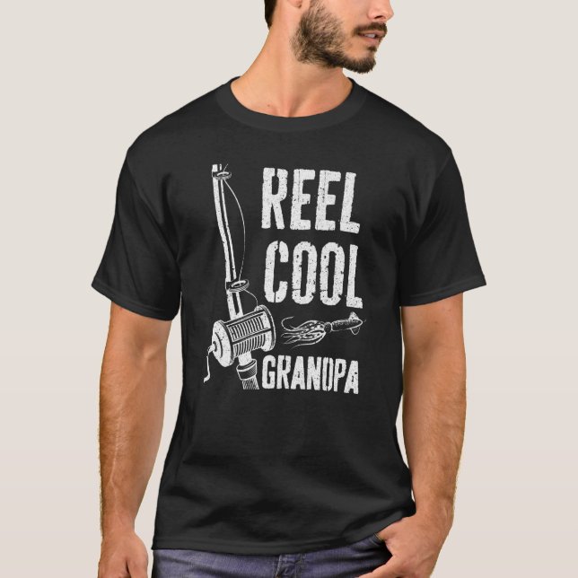 Mens Reel Cool Grandpa Shirt Funny Valentine Fathe (Front)
