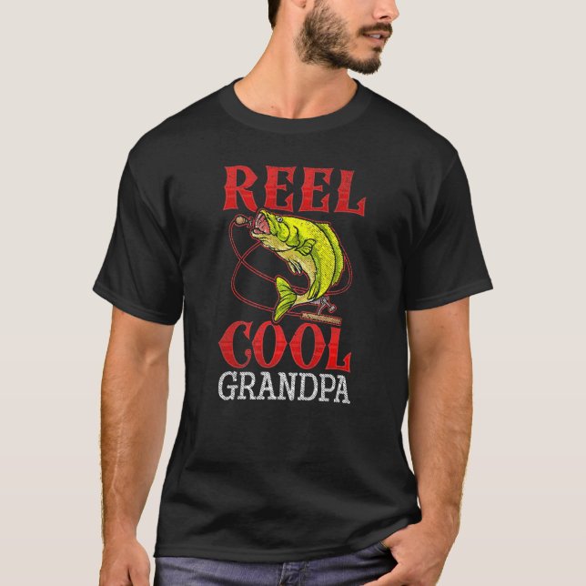 Mens Reel Cool Grandpa Shirt Funny Valentine Fathe (Front)