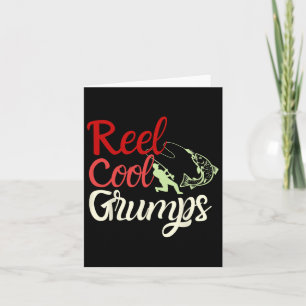 Mens Reel Cool Grumps Vintage Funny Fishing Father Card