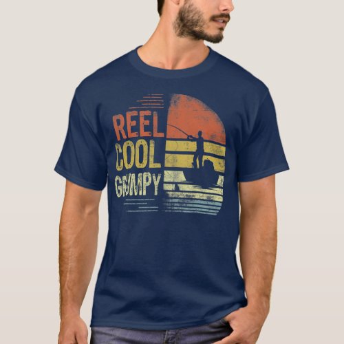 Mens Reel Cool Grumpy Fisherman Grumpy Fathers T_Shirt