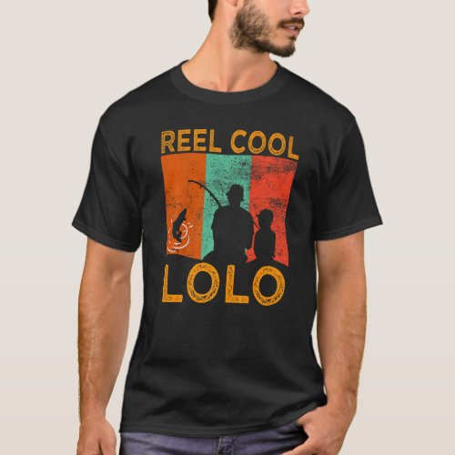 Mens Reel Cool Lolo Fishing Daddy Vintage Grandpa  T_Shirt