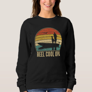 Mens Reel Cool Opa Fishing Fish Vintage Sweatshirt