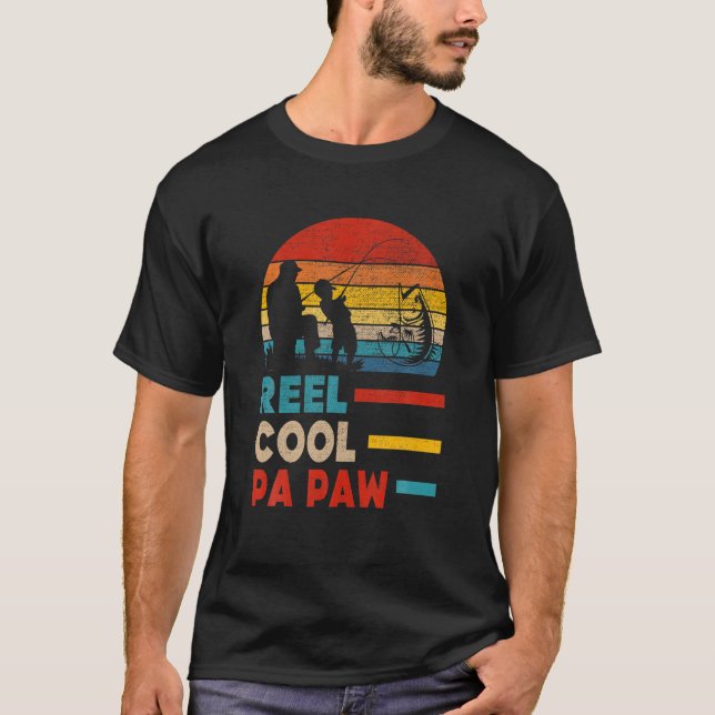Mens Reel Cool Pa Paw Fisherman Daddy Father Day G T-Shirt (Front)