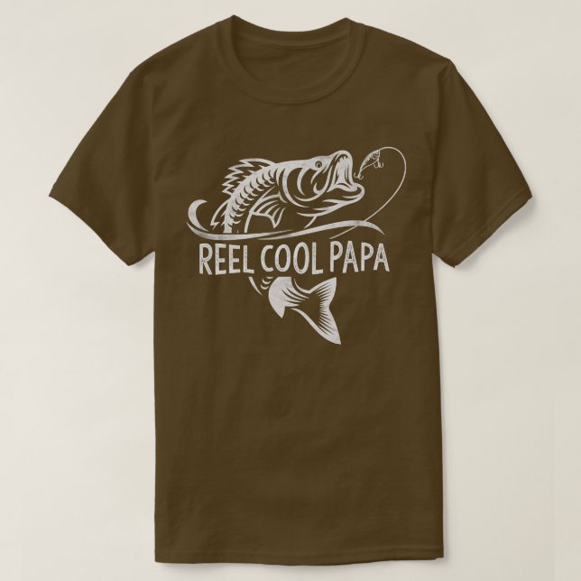 Mens Reel Cool Papa Fishing Dad Gifts Father's Day T-Shirt (Design Front)