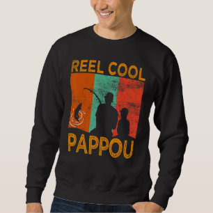 Mens Reel Cool Pappou Fishing Daddy Vintage Grandp Sweatshirt