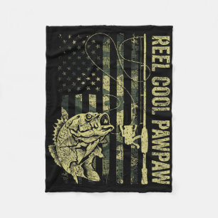 Mens Reel Cool Pawpaw Camouflage American Flag Fat Fleece Blanket