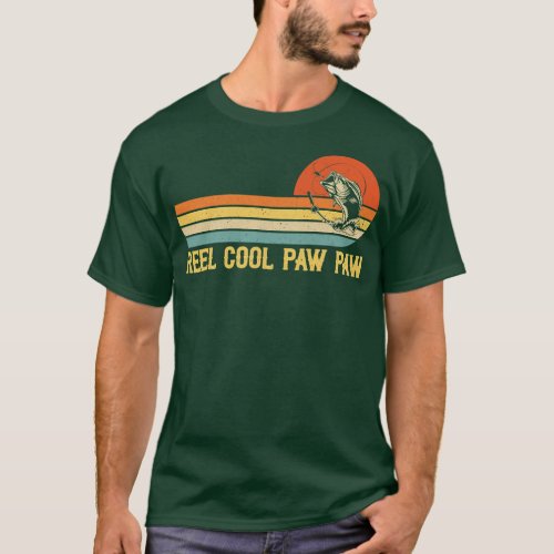 Mens Reel Cool PawPaw Fishing Funny Fish Vintage  T_Shirt
