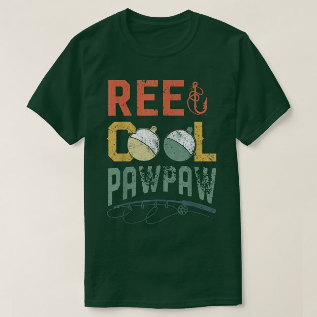 Mens Reel Cool Pawpaw Fishing s, Fun Fathers Day F T-Shirt (Design Front)