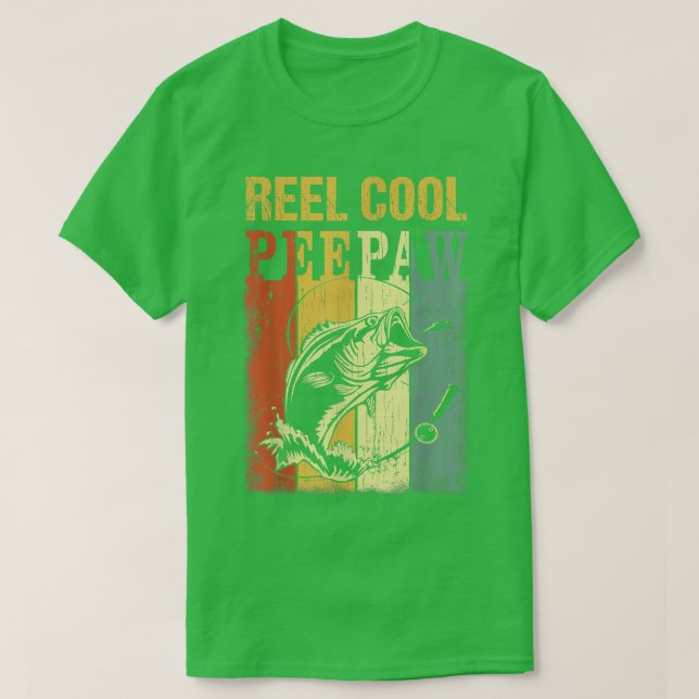 Mens Reel Cool Peepaw Fishing Shirts, Fun Fathers  T-Shirt (Design Front)