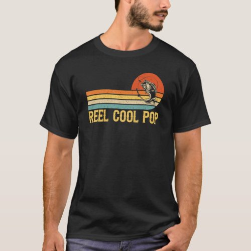 Mens Reel Cool Pop Fishing   Fish Vintage T_Shirt