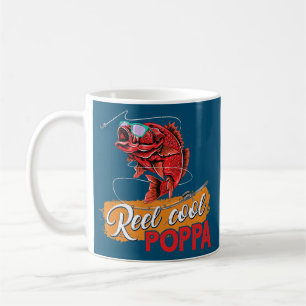 Mens Reel Cool Poppa Fishing s Fun Fathers Day Coffee Mug