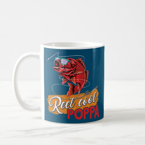 Mens Reel Cool Poppa Fishing s Fun Fathers Day Coffee Mug