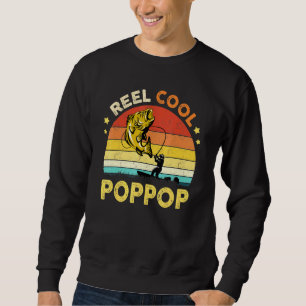Mens Reel Cool Poppop Fisherman Dad Poppop Fathers Sweatshirt