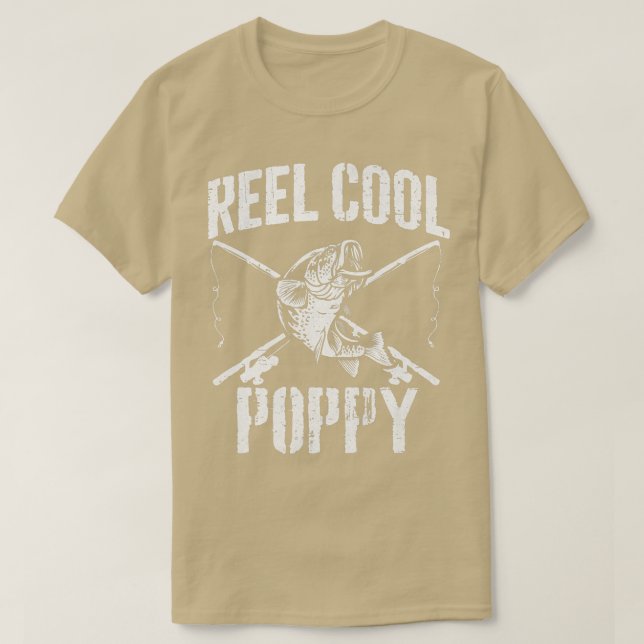 Mens Reel Cool Poppy Fishing  Father's Day Grandpa T-Shirt (Design Front)