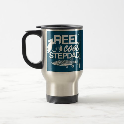 Mens Reel Cool Stepdad Fathers Day Father Travel Mug