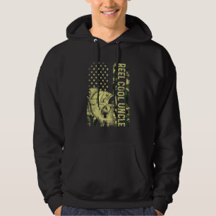 Mens Reel Cool Uncle Camouflage American Flag Fath Hoodie