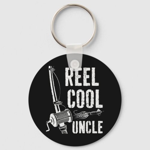 Mens Reel Cool Uncle T_Shirt Fishing Fathers Day  Keychain