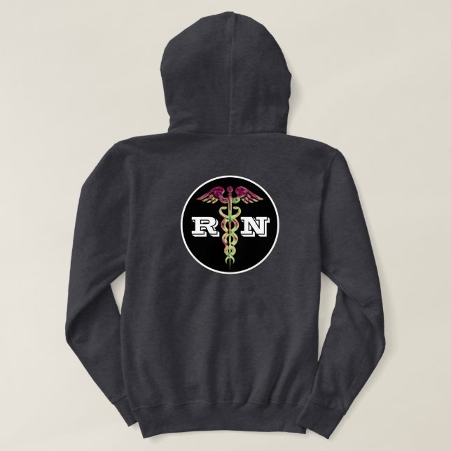 Men's Registered Nurse RN Caduceus Male Nursing Hoodie (Design Back)