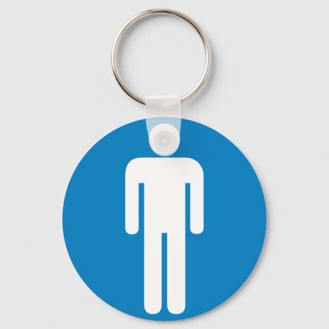 Men's Restroom Highway Sign Keychain (Front)