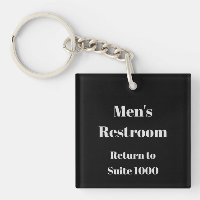 Men's Restroom Return To Suite Template Keychain (Front)
