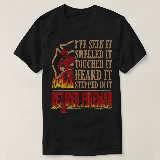 Mens Retired Fireman Firefighter Axe Fire  Gift  T-Shirt (Design Front)