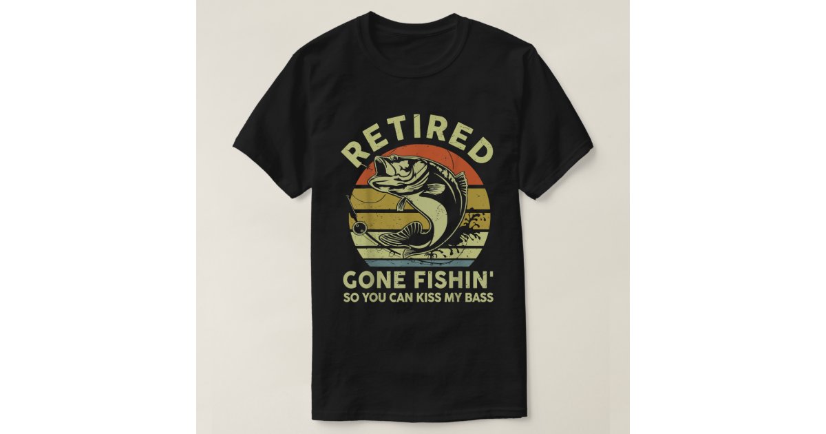 Mens Retired Gone Fishing-shirt Retirement Bass Da T-Shirt