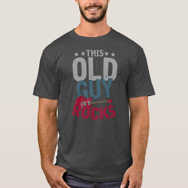 Mens Retired Guitarist Rock Music Guitar Player T-Shirt (Front)