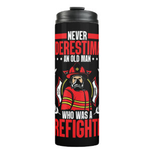 Mens Retired never underestimate an old man who wa Thermal Tumbler