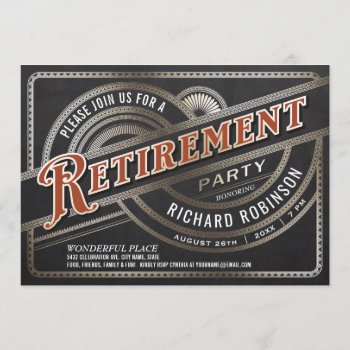 Men's Retiremen Party Invitations - Retro Vintage by Anything_Goes at Zazzle