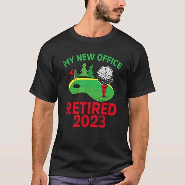 Mens Retirement 2023 Golf Golfer Retired Dad Papa T-Shirt (Front)