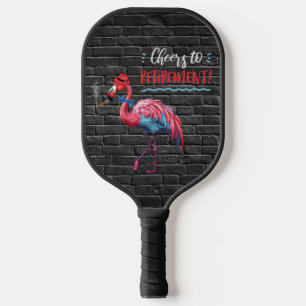 Men's Retirement Dapper Pink Flamingo Hat Cigar Pickleball Paddle