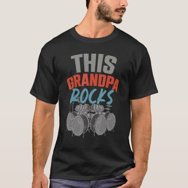 Mens Retirement Retired Grandpa Drummer Musician M T-Shirt (Front)