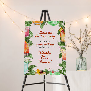 Men's Retirement Summer Backyard Cocktail Party Foam Board