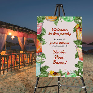 Men's Retirement Summer Backyard Cocktail Party  Foam Board