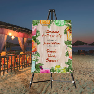 Men's Retirement Summer Backyard Cocktail Party  Foam Board